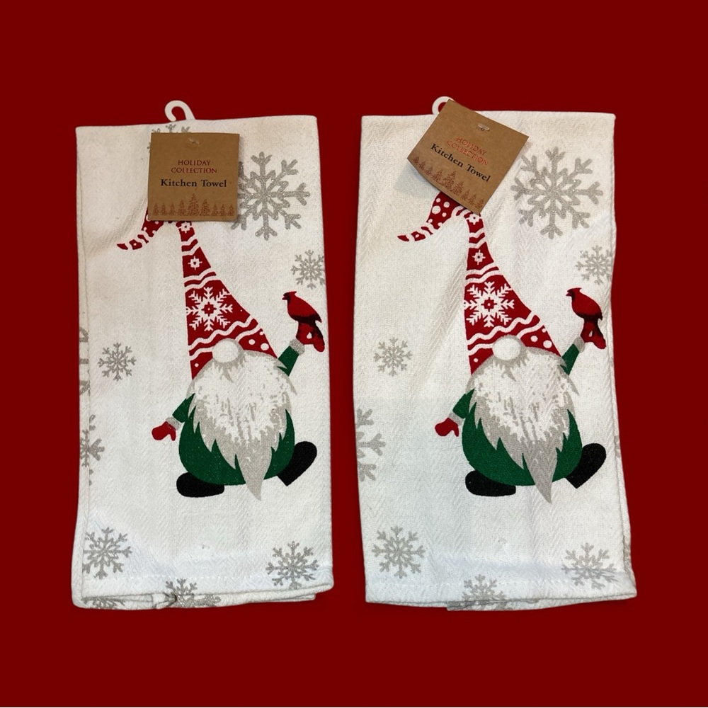 Festive Gnome Kitchen Towels (set of 2)
